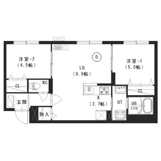 リエート平岸【2階】の間取り