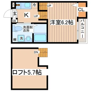 グラード旭ヶ丘【1階】の間取り