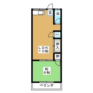 コーポわかば南棟【1階】の間取り