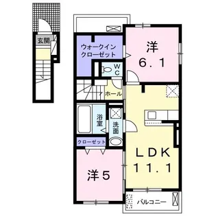 エアリー・ラブII A【2階】の間取り
