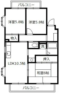 クレスト湘南【1階】の間取り