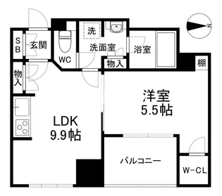 クレヴィアタワー大阪本町【13階】の間取り