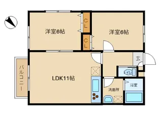 コーラル島根II【2階】の間取り