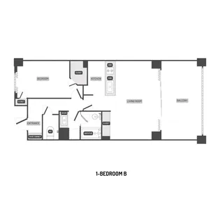 Dash Living Aoyama-1BR Unfurnished【7階】の間取り