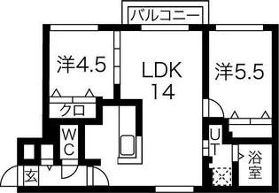 ブランシャールTsCOURT麻生【4階】の間取り