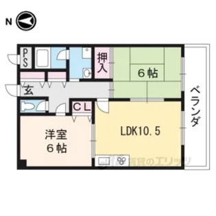 ラフィーネ山科【5階】の間取り
