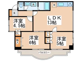 オ-ク・ツダ【4階】の間取り