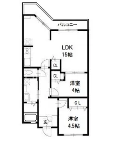 第1眉山マンション【1階】の間取り