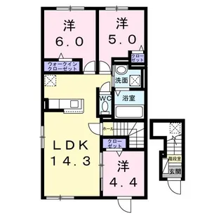 テテマール西町【2階】の間取り