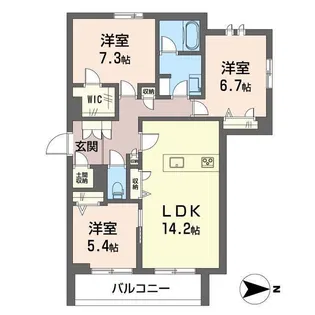 グラン ノアール【1階】の間取り