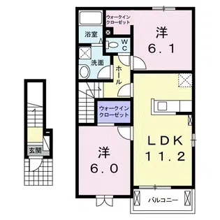 レイク ルイーズ B【2階】の間取り