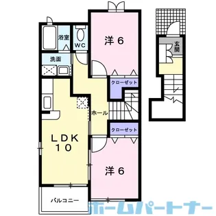 2LDKの間取り画像