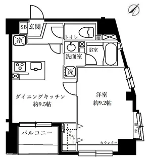 デュオ・スカーラ神楽坂【4階】の間取り