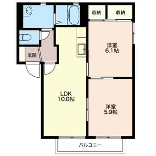 2LDKの間取り画像