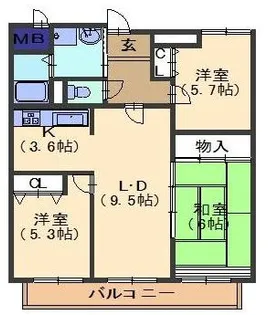 シティライフ高島【2階】の間取り