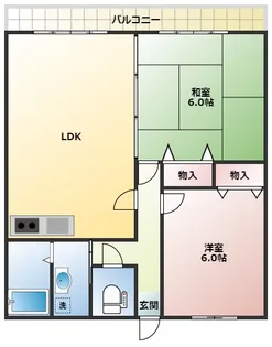 レイクサイド大坪【2階】の間取り