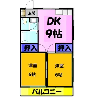 プロミネンスハイツ2号棟【2階】の間取り
