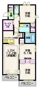 東京都世田谷区上用賀6【マンション】の間取り