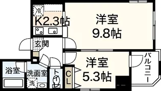 ウイング稲荷町【7階】の間取り