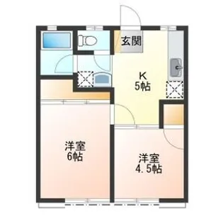 挟又ハイツA・B・C【1階】の間取り