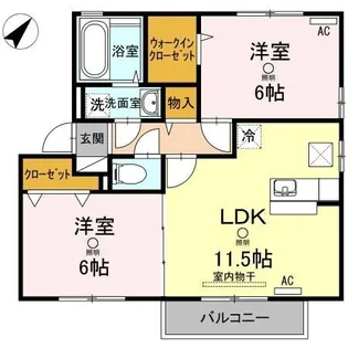 リビングタウン皆生 A棟【1階】の間取り