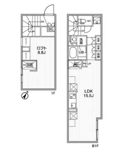 ASTILE幡ヶ谷【1階】の間取り