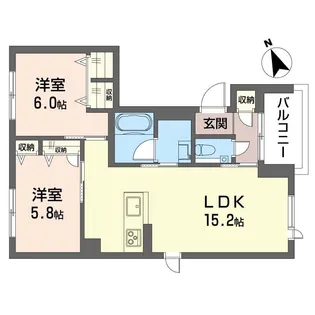 リラフォートナカマチ【2階】の間取り