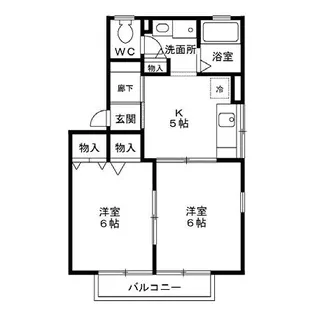 2DKの間取り画像