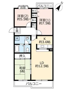 UR平城左京【2階】の間取り