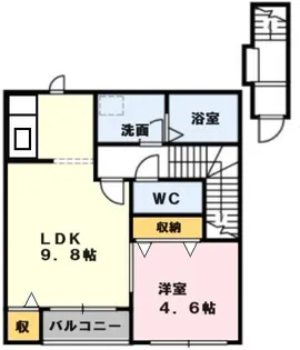 ボヌールTJ【2階】の間取り