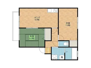 タウンハイツやました【1階】の間取り