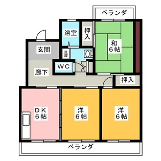 レイクリバー安西II【3階】の間取り