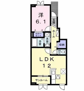 エテルノ優美D【1階】の間取り