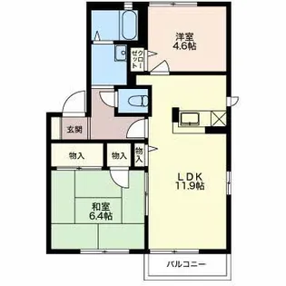 ミレニアムタウン2000?B【2階】の間取り