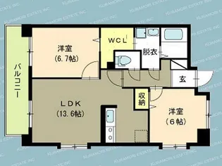 パークハイツ美咲【7階】の間取り