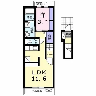 広島県広島市南区丹那町【アパート】の間取り