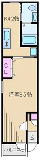 1Kの間取り画像