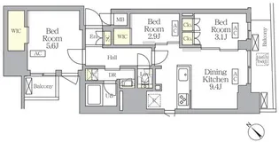 MFPRコート日本橋馬喰町【6階】の間取り