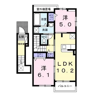 千葉県我孫子市下ケ戸【アパート】の間取り