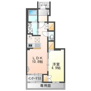 ウォーターミル十一番館【1階】の間取り