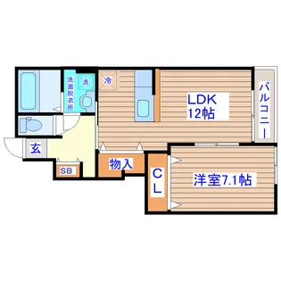 フレジェ大和【1階】の間取り