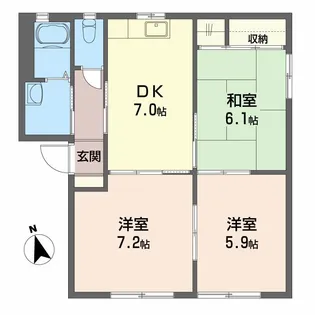 シャーメゾン橋田 B棟【1階】の間取り