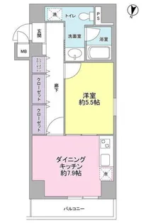 池之端加茂ビル【5階】の間取り