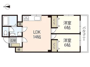 サンハイツ佐伯【5階】の間取り