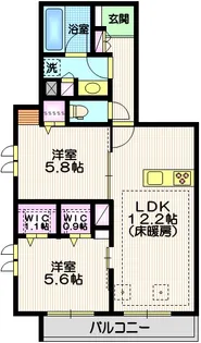 Chloe West【2階】の間取り