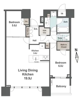 ドゥトゥール イースト【33階】の間取り