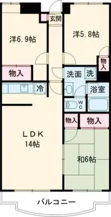 シャルマン成城【3階】の間取り