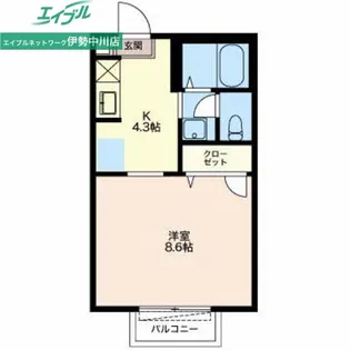 コーポオアシス【2階】の間取り