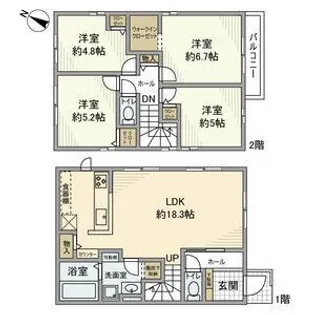 千葉県柏市新柏1【一戸建】の間取り