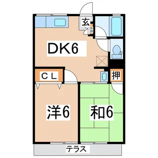 福島県郡山市富田町字大十内【アパート】の間取り